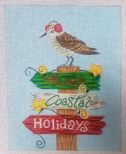 Coastal Holiday Signs +BG - Family Arts Needlework Shop