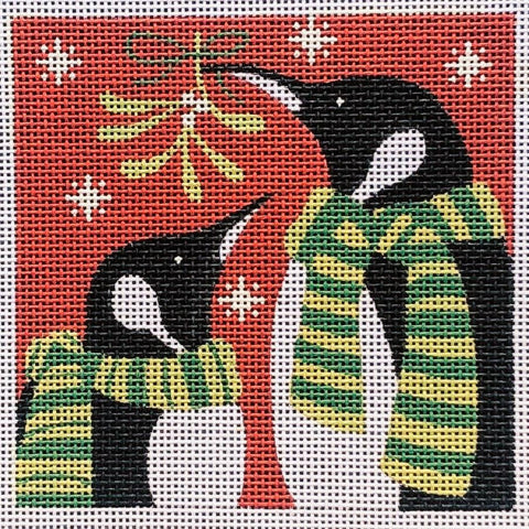 Penguins Under Mistletoe - Family Arts Needlework Shop