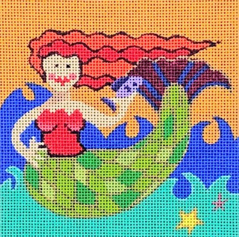 Green and Gold Mermaid - Family Arts Needlework Shop