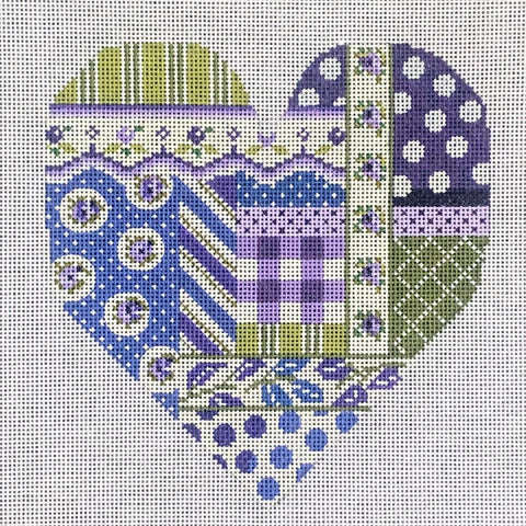 Blue, Purple, and Green Heart - Family Arts Needlework Shop