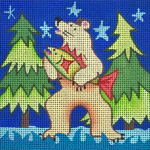 Bear with Fish - Family Arts Needlework Shop