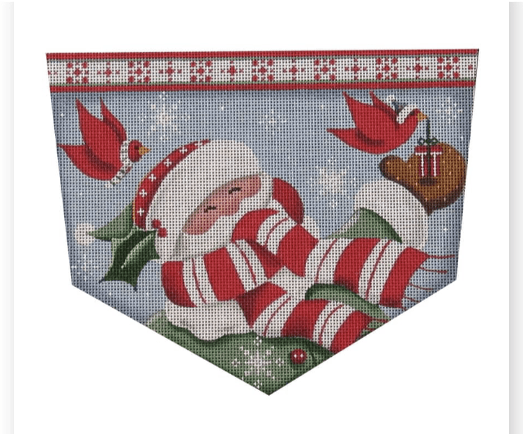 Christmas Stocking Cuff - Cardinal Santa - Family Arts Needlework Shop