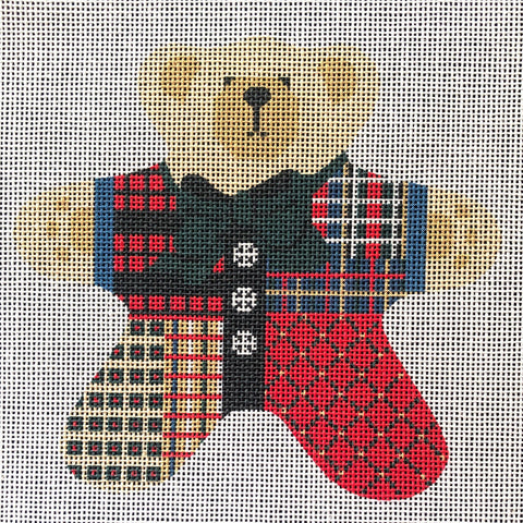 Christmas Plaid Bear - Family Arts Needlework Shop