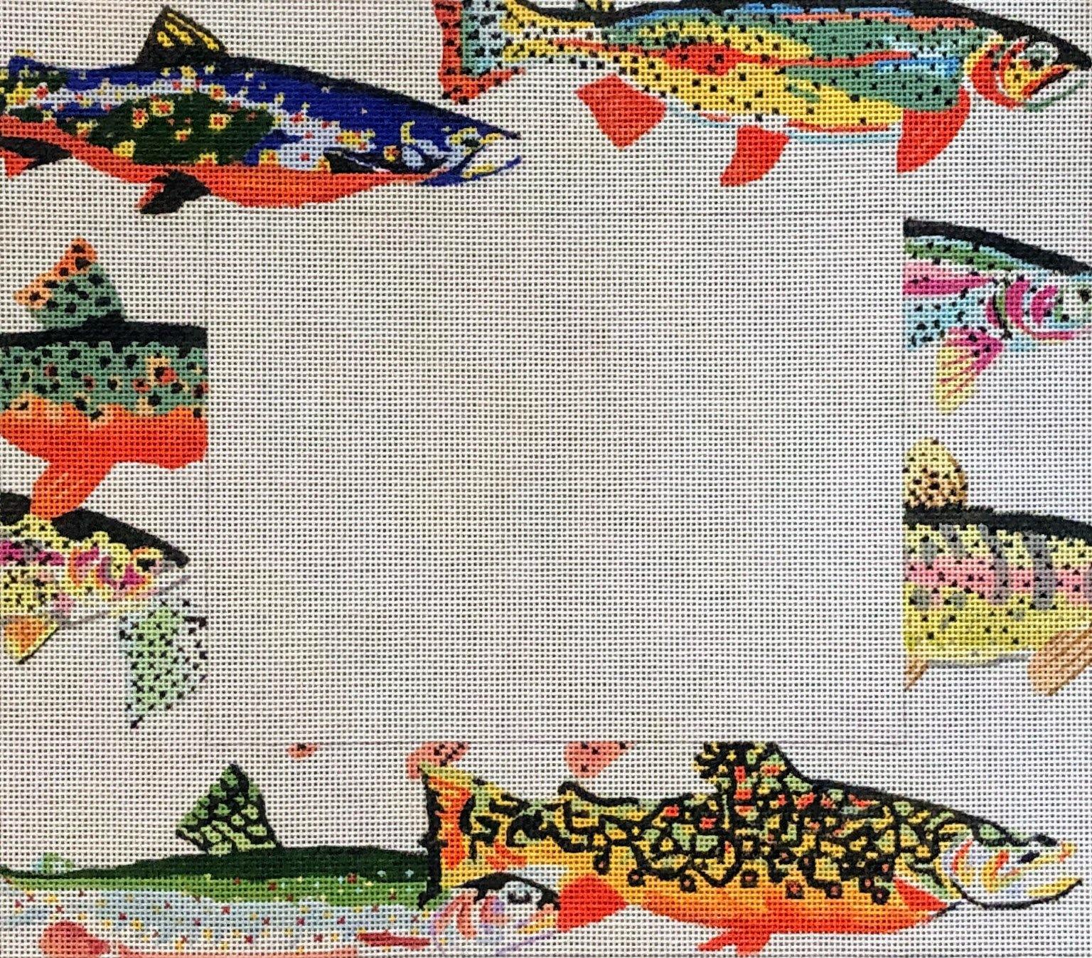 Trout Frame With Stitch Guide - Family Arts Needlework Shop