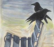 Crows on Bench - Family Arts Needlework Shop