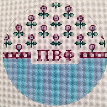 Sorority Stripes and Flowers Round-Pi Beta Phi