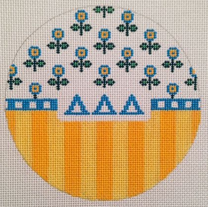 Sorority Stripes and Flowers Round-Tri Delta