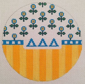Sorority Stripes and Flowers Round-Tri Delta