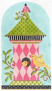 Pink Harlequin Birdhouse - Family Arts Needlework Shop
