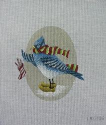Blue Jay with Stocking - Family Arts Needlework Shop