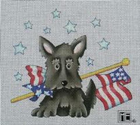 Flag Day Scottie - Family Arts Needlework Shop