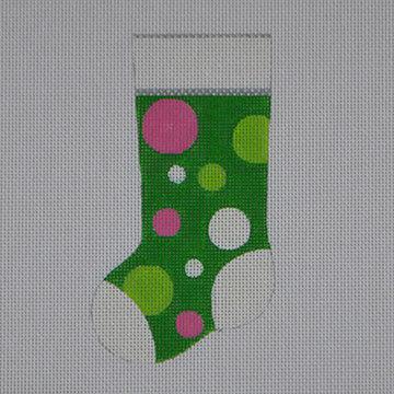 Multi Dot Mini Stocking - Family Arts Needlework Shop