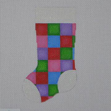 Quilt Square Mini Stocking - Family Arts Needlework Shop
