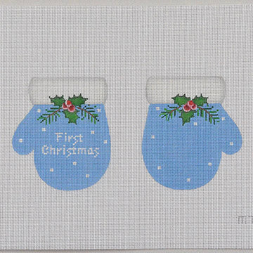 First Christmas Mittens, blue