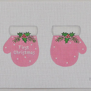 First Christmas Mittens, pink