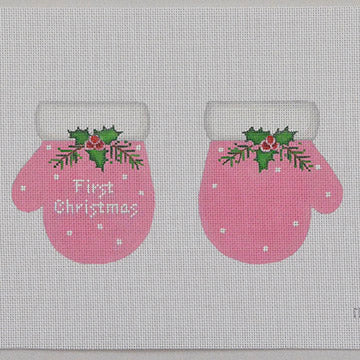 First Christmas Mittens, pink