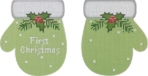 First Christmas Mittens, pale green
