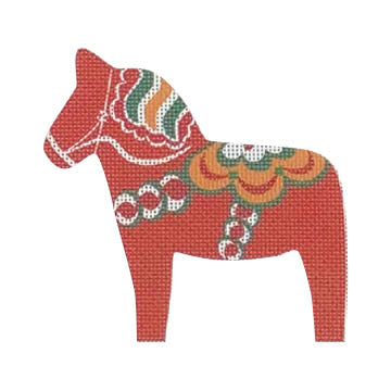 Nordic Dala Horse: Orange and Red