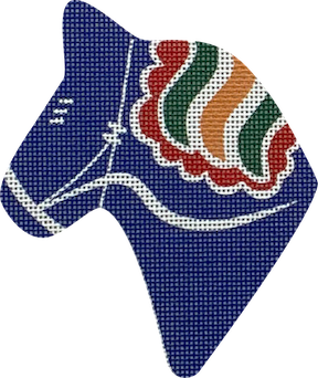 Nordic Dala Horse Head: Blue