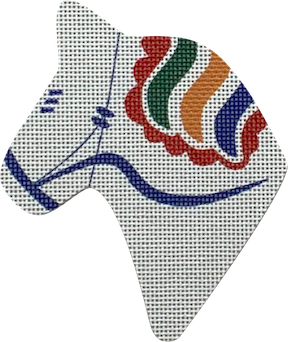 Nordic Dala Horse Head: White