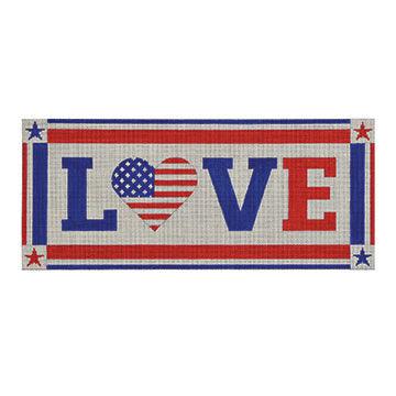 Love w/Flag Heart - Family Arts Needlework Shop