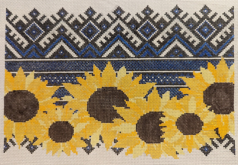 Ukrainian Embroidery Clutch with Sunflowers