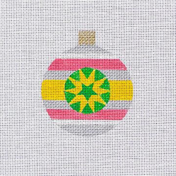 Round - Pink & Gold w/ Green Star - Family Arts Needlework Shop