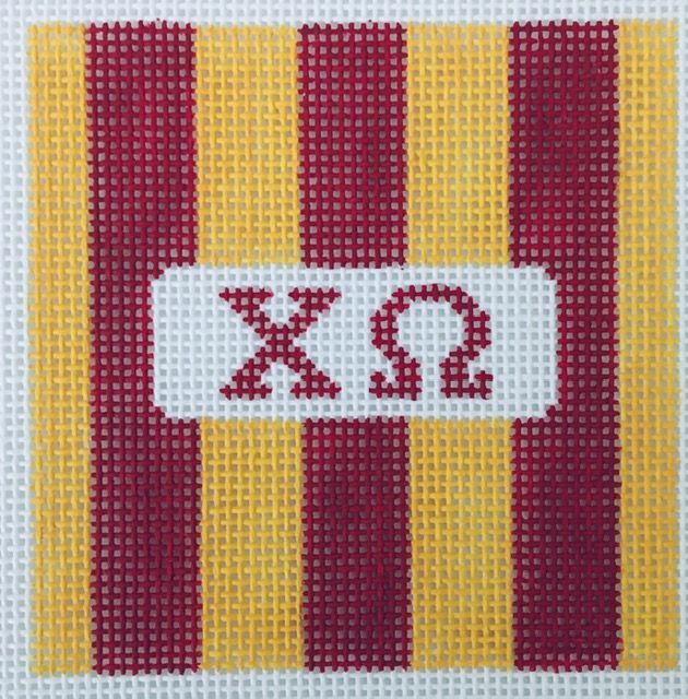 Sorority Square Rugby Stripes-Chi Omega