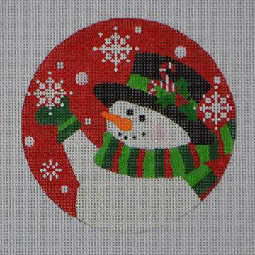 CandyCane Snowman Ornament - Family Arts Needlework Shop