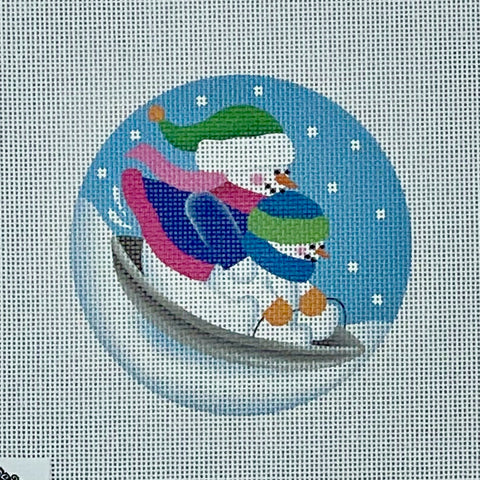 Snowman: Disc Sledding Snoman