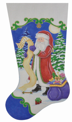Old World Santa w/List 13 m - Family Arts Needlework Shop