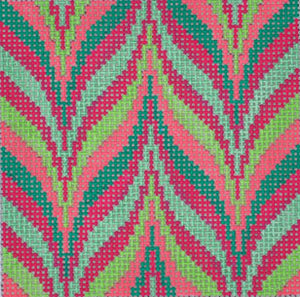 Coaster - Pink and Green Bargello