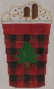 Holiday Cup- Buffalo Plaid - red/black - Family Arts Needlework Shop