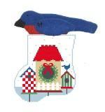 Mini Socks with Inserts - Birdhouse with Bluebird - Family Arts Needlework Shop