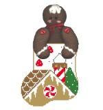 Mini Socks with Inserts - Gingerbread House with Boy - Family Arts Needlework Shop