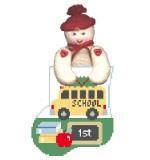 Mini Socks with Inserts - School Bus with Boy - Family Arts Needlework Shop