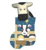 Mini Socks with Inserts - Cow at Manger with Cow - Family Arts Needlework Shop