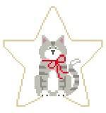 Stars - Tabby Cat with Fish - Family Arts Needlework Shop