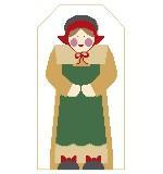 Stand-Up Figures -Pilgrim Lady with Pie Button - with Stitch Guide - Family Arts Needlework Shop