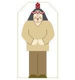 Stand-Up Figures -Indian Man with Acorn Button - with Stitch Guide - Family Arts Needlework Shop