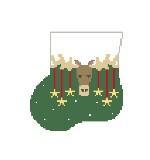 Mini Sock - Small - Moose with Stars - Family Arts Needlework Shop