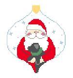 Baubles - Santa with Puppy - Family Arts Needlework Shop