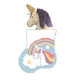 Mini Socks with Inserts - Rainbow with Unicorn - Family Arts Needlework Shop