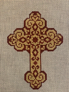 Cross-Gold and Maroon Cross