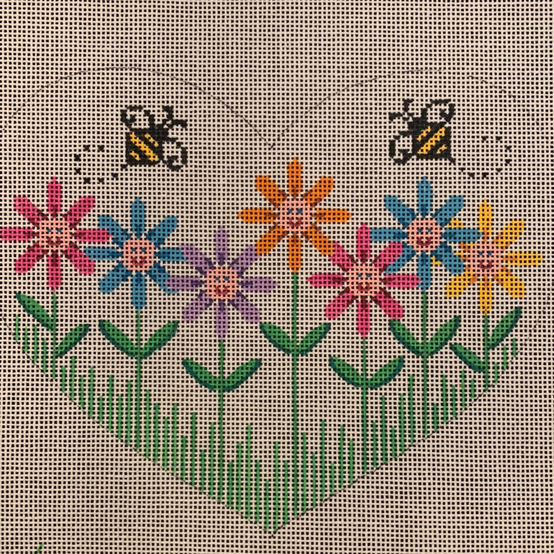 Heart-Flowers and Bees