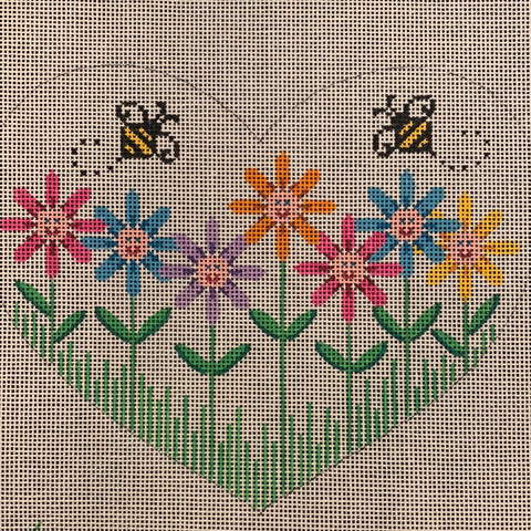 Heart-Flowers and Bees