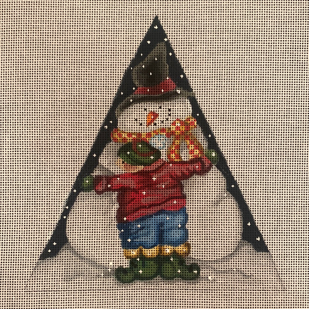 Boy Hugging Snowman