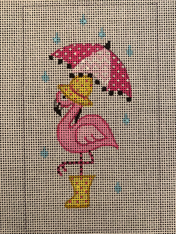 Flamingo in the Rain