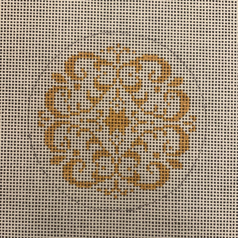 Gold and White Doily Round