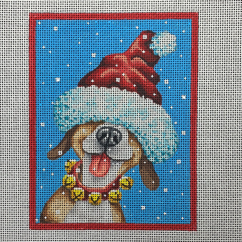 Snow Dog in Hat